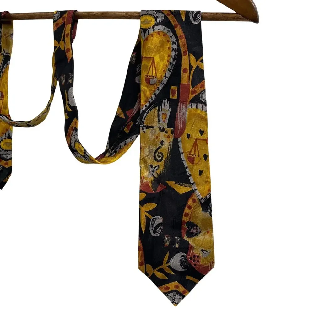 Ermenegildo Zegna Neck Tie 100% Silk Hearts Scales Whimsy Designer